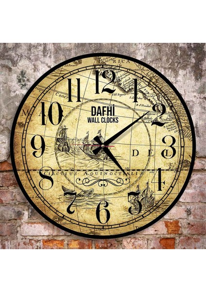 Dafhi Dekoratif Ahşap Duvar Saati 35x35