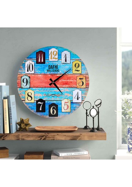 Dafhi Dekoratif Ahşap Duvar Saati 45x45