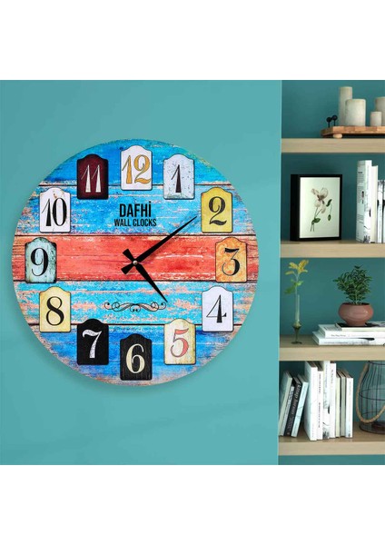Dafhi Dekoratif Ahşap Duvar Saati 45x45