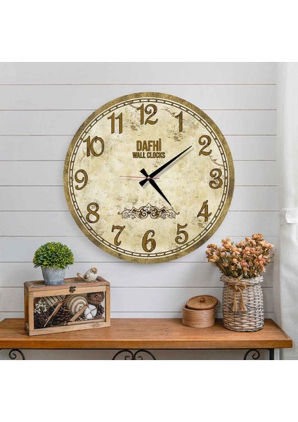Dafhi Dekoratif Ahşap Duvar Saati 45x45