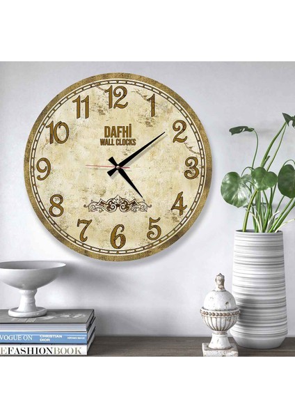 Dafhi Dekoratif Ahşap Duvar Saati 45x45