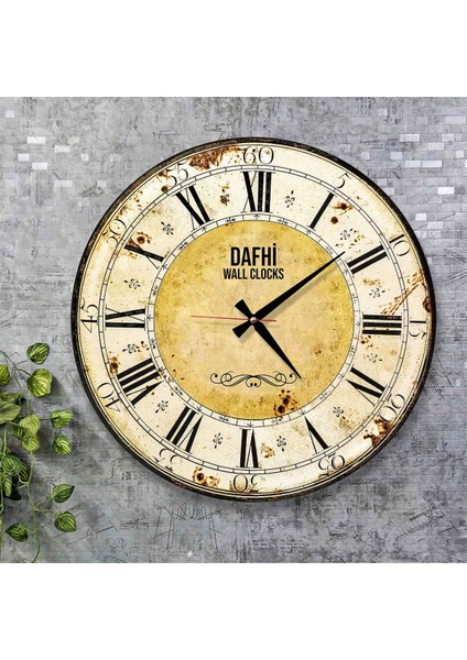 Dafhi Dekoratif Ahşap Duvar Saati 45x45