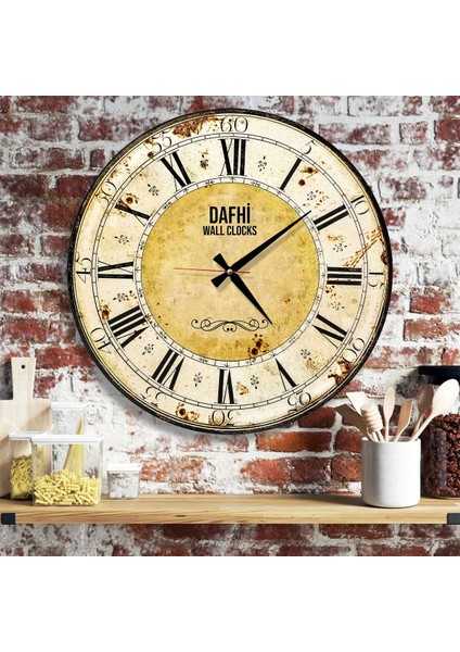 Dafhi Dekoratif Ahşap Duvar Saati 45x45