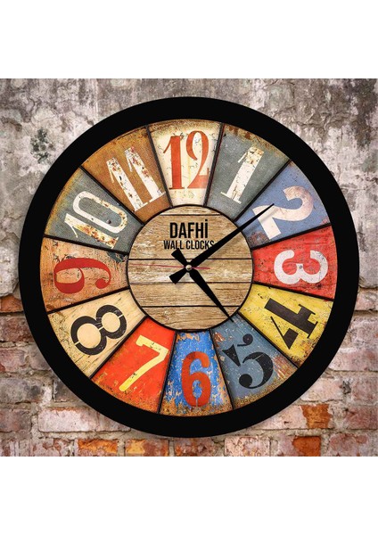 Dafhi Dekoratif Ahşap Duvar Saati 45x45