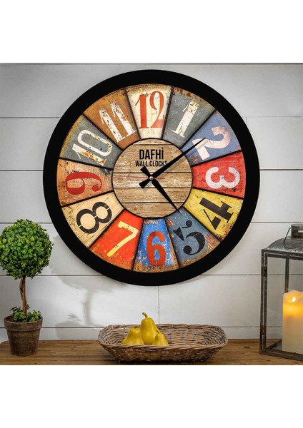 Dafhi Dekoratif Ahşap Duvar Saati 45x45