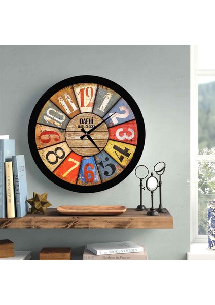 Dafhi Dekoratif Ahşap Duvar Saati 45x45