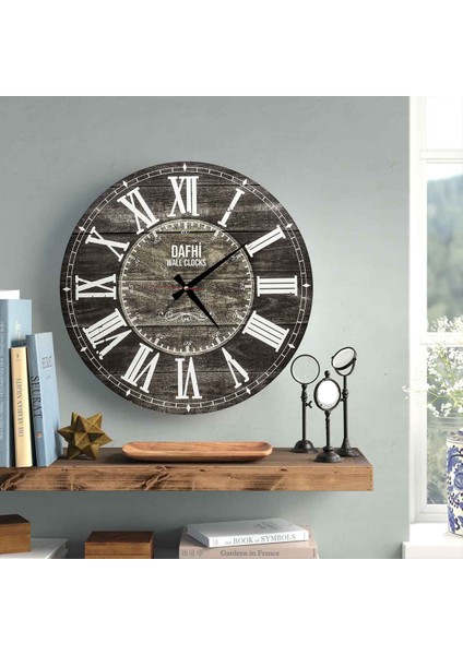 Dafhi Dekoratif Ahşap Duvar Saati 45x45