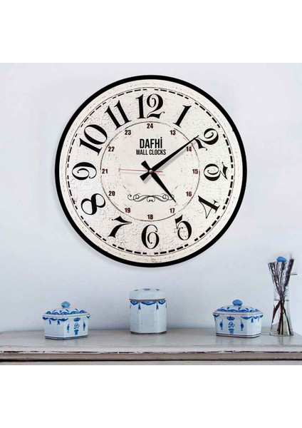 Dafhi Dekoratif Ahşap Duvar Saati 45x45