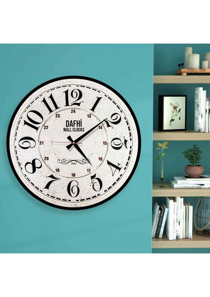 Dafhi Dekoratif Ahşap Duvar Saati 45x45