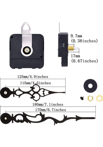 3-6mm Kadran Kalınlığı Onarım Kiti Için Dıy Duvar Kuvars Saat Hareket Mekanizması (Yurt Dışından)