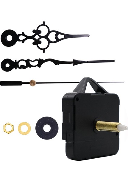 Diy Duvar Kuvars Saat Hareket Mekanizması Sessiz Süpürme Armatürleri Set Çiçek Siyah (Yurt Dışından)