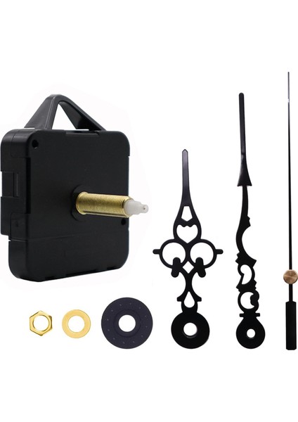 Diy Duvar Kuvars Saat Hareket Mekanizması Sessiz Süpürme Armatürleri Set Çiçek Siyah (Yurt Dışından) fiyatları