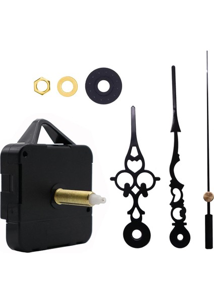 Diy Duvar Kuvars Saat Hareket Mekanizması Sessiz Süpürme Armatürleri Set Çiçek Siyah (Yurt Dışından) fırsatları