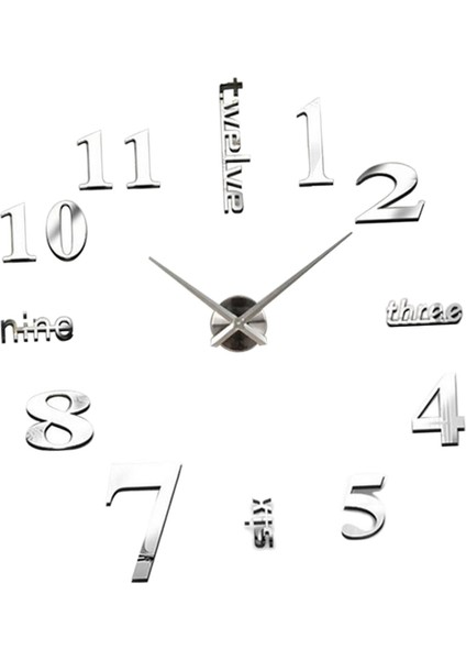 Dıy Çerçevesiz Duvar Saati 3D Ayna Saatleri Oturma Odası (Yurt Dışından)