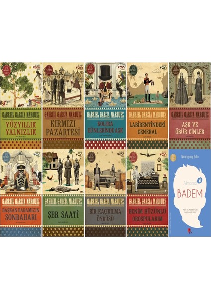 Yüzyıllık Yalnızlık - Kırmızı Pazartesi - Kolera Günlerinde Aşk - Gabrıel Garcia Marquez - 9 Kitap Set + Badem Kitabı