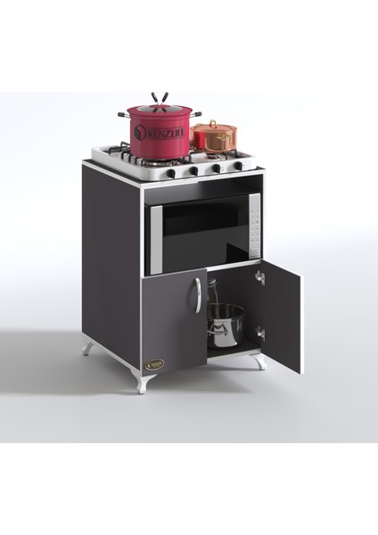 Kenzlife ocak dolabı aysu gri 85x60x57 mutfak modül fiyatları