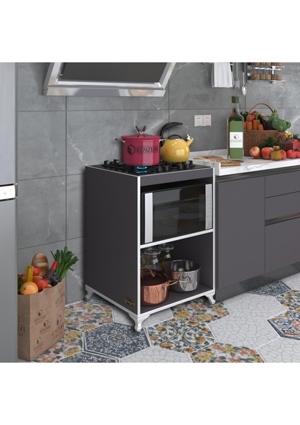Kenzlife ocak dolabı figen gri 85*60*57 mutfak modül mini fırın ankastre ocak için