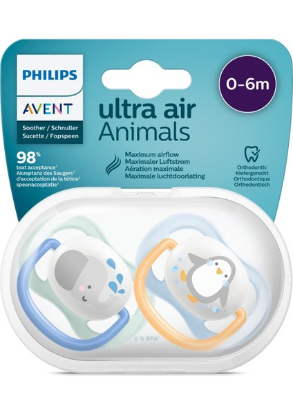 Philips Philips Avent Ultra Air Animals 2li Emzik 0-6 Ay - Erkek