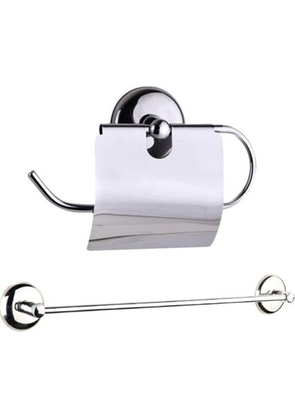 Vidalı Kağıtlık + Havluluk Banyo Aksesuar Seti