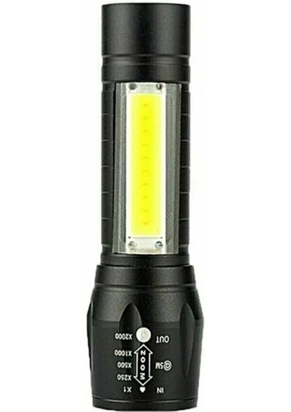 Çok Kullanışlı Pratik 2 Adet Ultra Güçlü USB Şarjlı El Feneri Orjinal Kamp Avcılık Polis Feneri