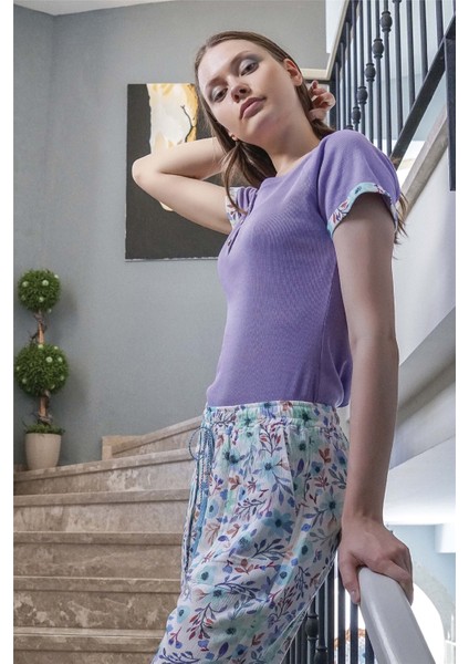 Kadın Lila Pijama Takımı 10029