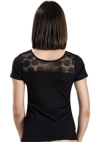 Kadın Siyah Pamuklu Likralı V Yaka Yarım Kol Fanila 538 fiyatları