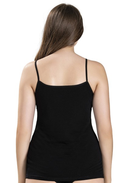 Kadın Siyah Modal Pamuklu Ip Askılı Atlet 615 fiyatları