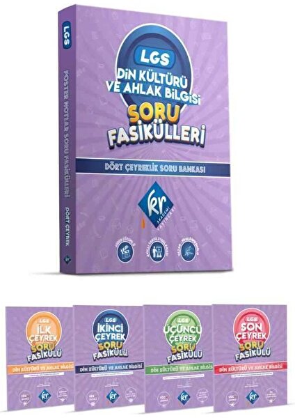 Kr Akademi Yayınları 8. Sınıf LGS Din Kültürü ve Ahlak Bilgisi Soru Fasikülleri Dört Çeyreklik Soru Bankası