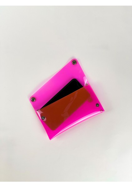 Jellyfon Askılı Şeffaf Telefon Çantası Pembe Minimal Hediye Tasarım Pvc Renkli Unisex Erkek Kadın modelleri