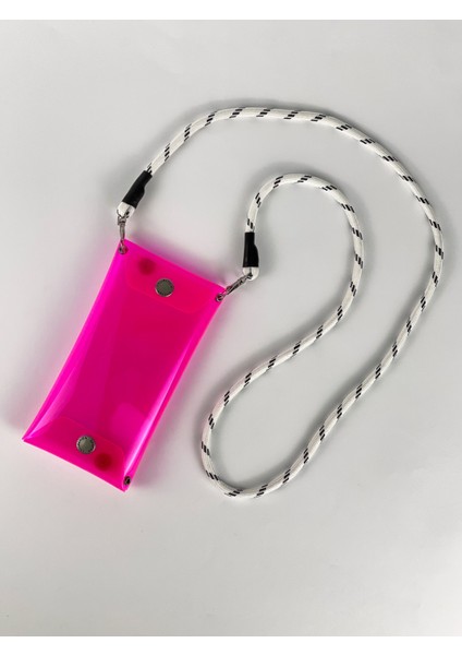 Jellyfon Askılı Şeffaf Telefon Çantası Pembe Minimal Hediye Tasarım Pvc Renkli Unisex Erkek Kadın indirimleri