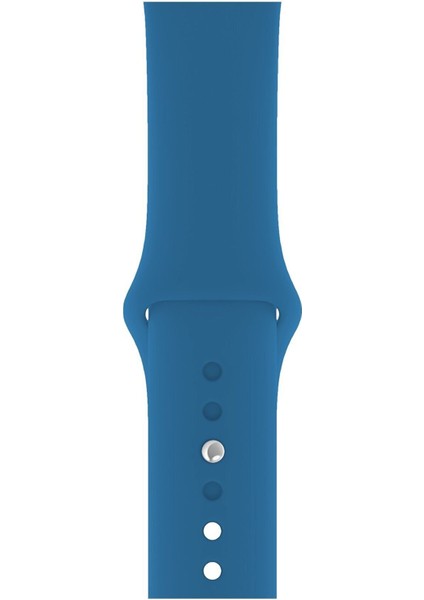 Apple Watch 2 3 4 5 6 7 Se Uyumlu 38-40 mm A+ Kaliteli Silikon Kordon Royal Blue