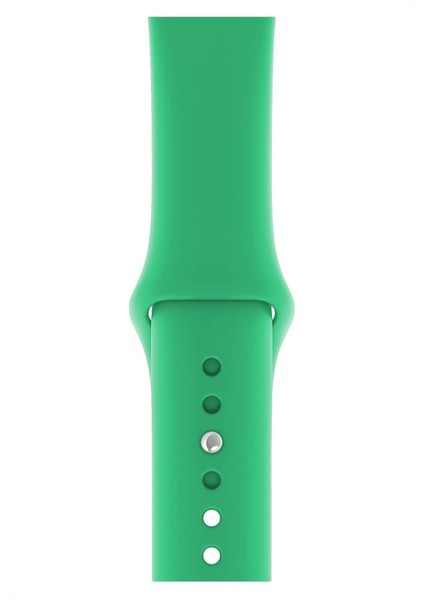 Apple Watch 2 3 4 5 6 7 Se Uyumlu 38-40 mm A+ Kaliteli Silikon Kordon Zümrüt Yeşili