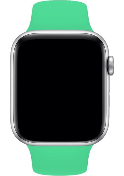 Apple Watch 2 3 4 5 6 7 Se Uyumlu 38-40 mm A+ Kaliteli Silikon Kordon Zümrüt Yeşili modelleri