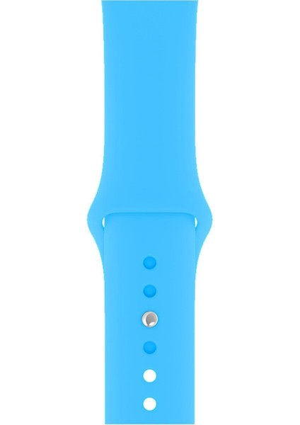 Apple Watch 2 3 4 5 6 7 Se Uyumlu 38-40 mm A+ Kaliteli Silikon Kordon Mavi