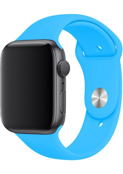 Apple Watch 2 3 4 5 6 7 Se Uyumlu 38-40 mm A+ Kaliteli Silikon Kordon Mavi fiyatları