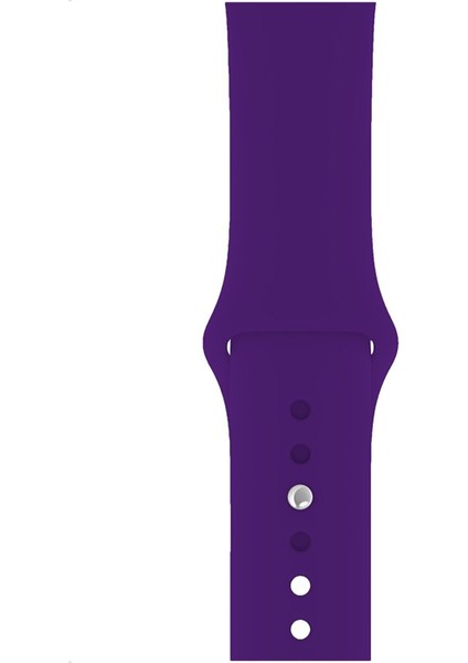 Apple Watch 2 3 4 5 6 7 Se Uyumlu 42-44 mm A+ Kaliteli Silikon Kordon Mor Renk