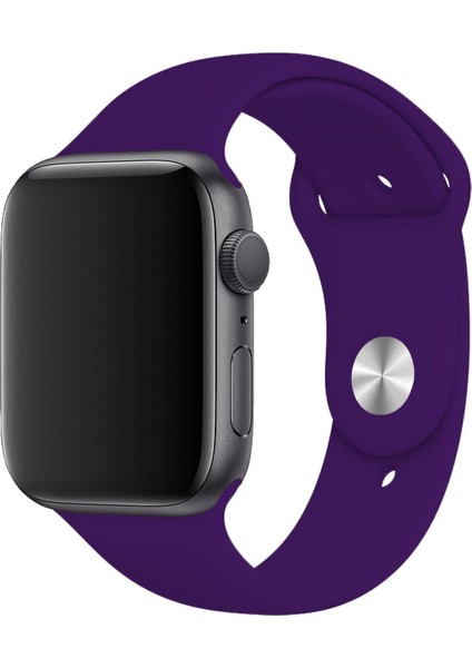 Apple Watch 2 3 4 5 6 7 Se Uyumlu 42-44 mm A+ Kaliteli Silikon Kordon Mor Renk fiyatları