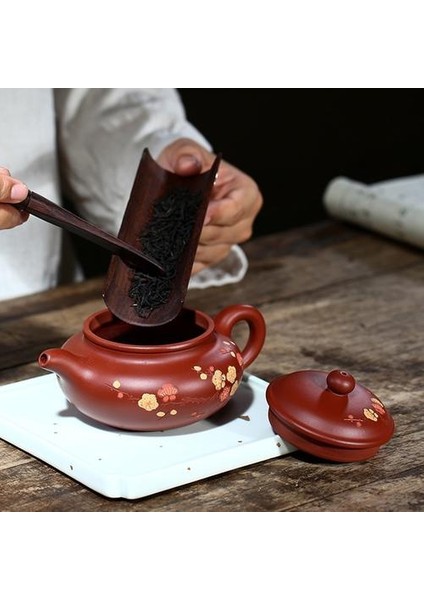 Mor Kil Çayemli El Yapımı Erik Çiçeği Desen Çay Potu Güzellik Su Isıtıcısı Çin Dahongpao Teaware Çay Seti Hediyeler | Çaydanlıklar (Yurt Dışından)