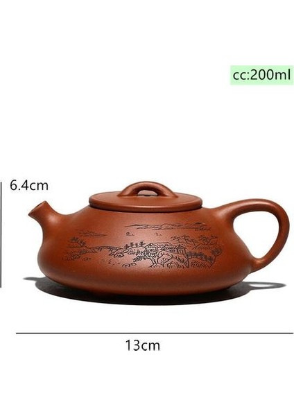 Ton Kepçe Çay Potu El Boyalı Peyzaj Mor Kil Çaydanlıklar Su Isıtıcısı Çince El Yapımı Çay Seti 200ML | Çaydanlıklar (Yurt Dışından) modelleri