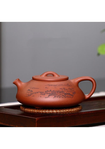 Ton Kepçe Çay Potu El Boyalı Peyzaj Mor Kil Çaydanlıklar Su Isıtıcısı Çince El Yapımı Çay Seti 200ML | Çaydanlıklar (Yurt Dışından) fırsatları