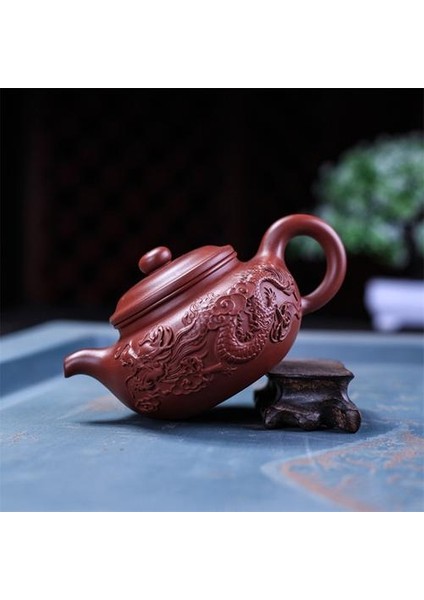 Kil Kabartmalı Ejderha Çaydanlık Yaratıcı El Yapımı Kung Fu Su Isıtıcısı Retro Ofis Çaydanlık Hediye Çin Teaware | Çaydanlıklar (Yurt Dışından) modelleri