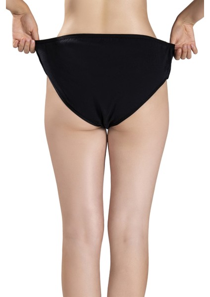 Kadın Siyah Pamuklu Likralı Büyük Beden 3'lü Külot 642 modelleri