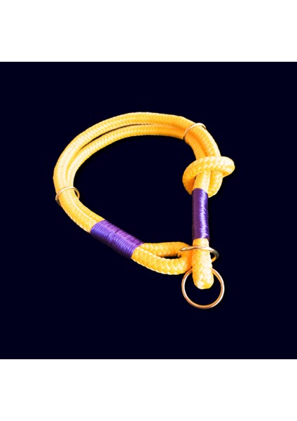 Köpek boyun tasması halat sarı kıstırmalı kalınlık:12mm boyun ölçüsü:20-47cm ayarlamalı dog collar T2-9