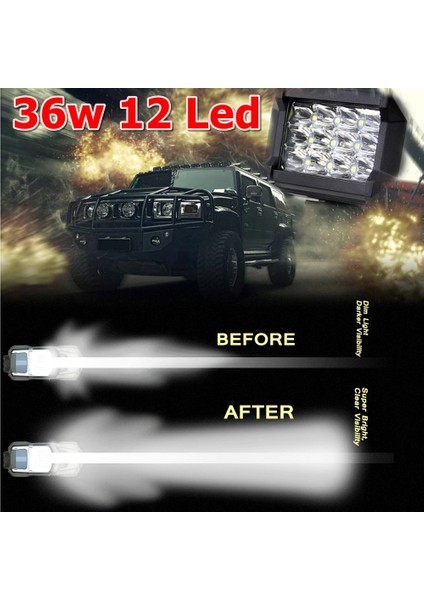 NKT GROUP Off Road Spot Delici 12 LED 5 Farklı Fonksiyonlu Su Geçirmez 3 Sıra