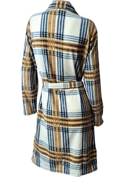 22303 Cepli Desenli Kışlık Polar Bayan Sabahlık modelleri