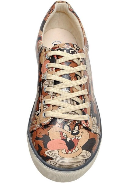 Erkek Vegan Deri Kahverengi Sneakers - Warner Bros Taz in Taz Tasarım indirimleri