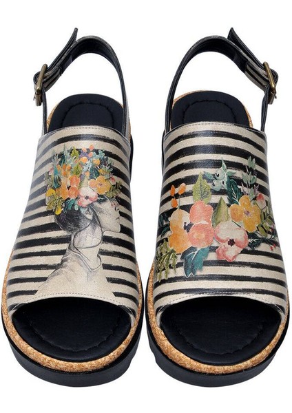 Kadın Vegan Deri Bej Kalın Taban Sandalet - Dreamer Tasarım fiyatları