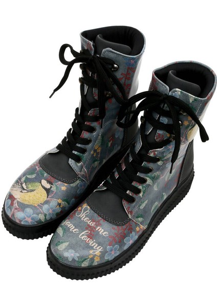 Kadın Vegan Deri Siyah Uzun Bot - Show me Some Loving Tasarım