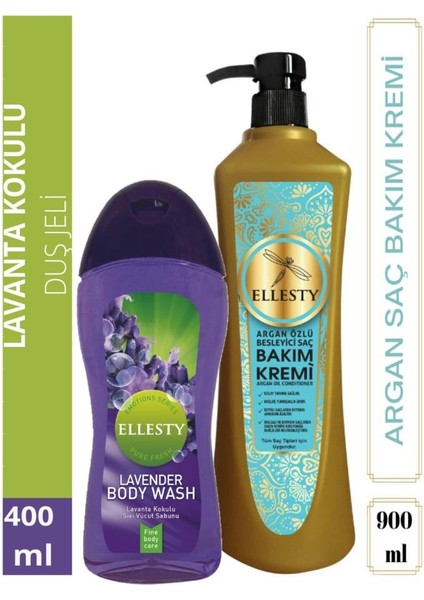 Argan Bakım Kremi 900 ml + Lavanta Duş Jeli 400 ml