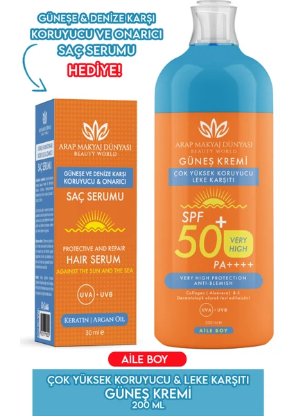 Arap Makyaj Dünyası 50 Spf Güneş Kremi 200ML